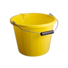 14L Yellow Plastic Builders Bucket with handle