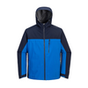 full view of the Portwest Dunmore Rain Jacket in electric blue