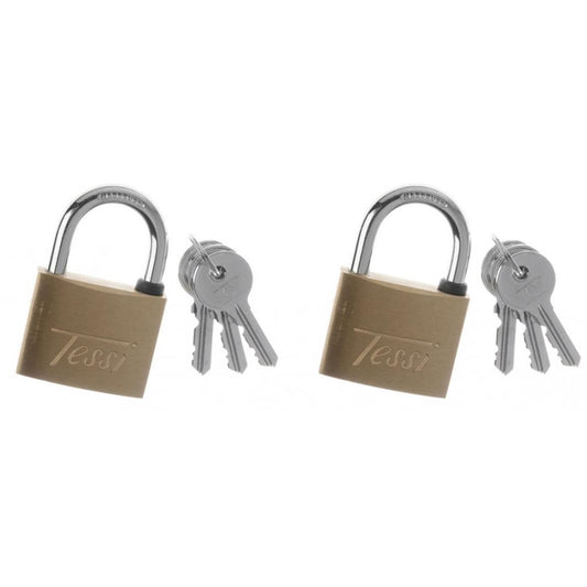 Tessi 50mm Brass Padlock Twin Pack