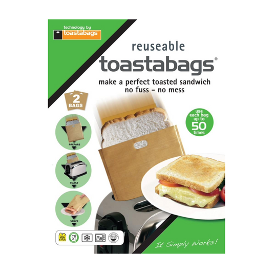 2 reusable toastabags for making perfect toasted sandwiches 
