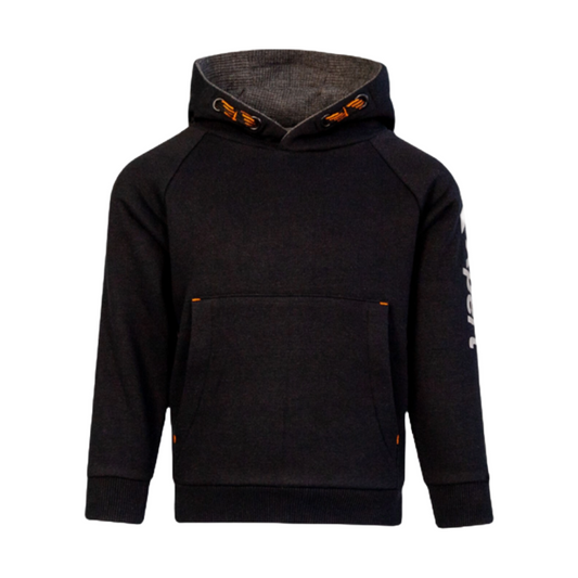 Xpert Junior Pullover Hoodie in Black front view